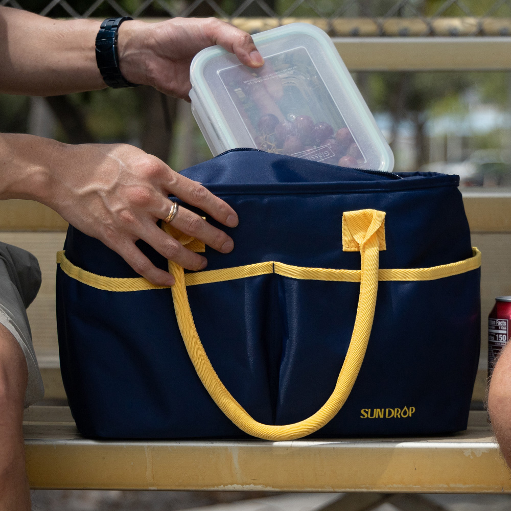 Sun Drop Large Insulated Lunch Bag — side view